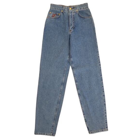 MONDI FASHION Vintage 90s High Waist Mom Jeans Blue Denim EU Size 36 Retro Y2K - Picture 1 of 12